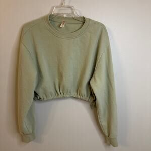 LA Hearts by Pac Sun light sage cropped lounge sweatshirt, women’s medium